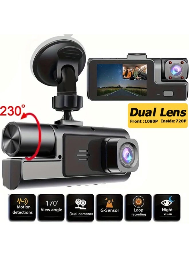 Dual-Lens A22 Dash Cam Front & Rear Camera with 1080P+720P HD Recording+32G内存 - Image 1