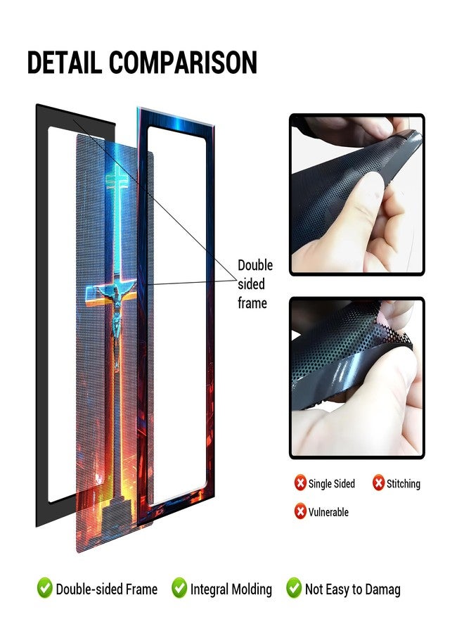 فلتر غبار YIMATEECO، مصنوع من البولي كربونات، مقاس 360 مم × 120 مم، فلتر شبكي لغطاء مروحة تبريد الكمبيوتر، إطار مغناطيسي مقاوم للغبار، شبكة مروحة من البولي فينيل كلوريد (PVC، نوع الكنغر المقاوم للأشعة فوق البنفسجية، 120 × 360 مم، قطعة واحدة، أبيض). - Image 5
