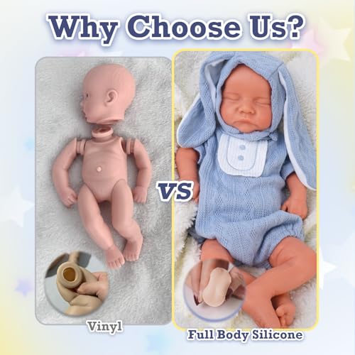 KUICEO Full Silicone Reborn Baby Dolls17 Inch Realistic Newborn Anatomically Correct Boy with Realistic Blood Vessels and SkinSilicone Full Body Lifelike BabyGreat Gift for Childrenwith Gift Box - Image 5
