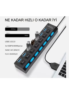 USB 2.0 Hub Power Strip 7 Port On/off Switch Surge Protection Computer Multiplexer - pzsku/Z367B257CFC25C34F84A6Z/45/_/1730722896/41dee3f6-79eb-4849-acdd-293b17580c40