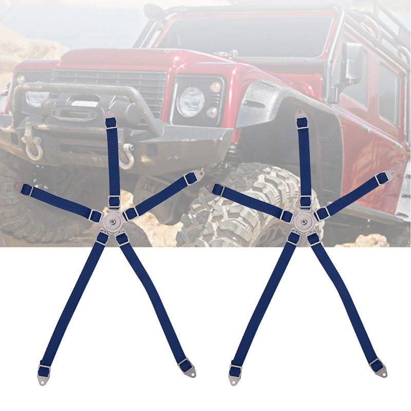 2PCS Simulated Driver Seat Belt Safety Simulation Strap for Axial 1/10 90018 RC Course TruckBlue - Image 5