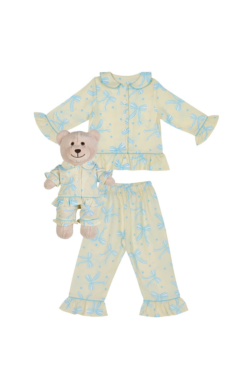 Luna Mia 'Sara' Pyjama Set With Matching Teddy Bear - Image 4