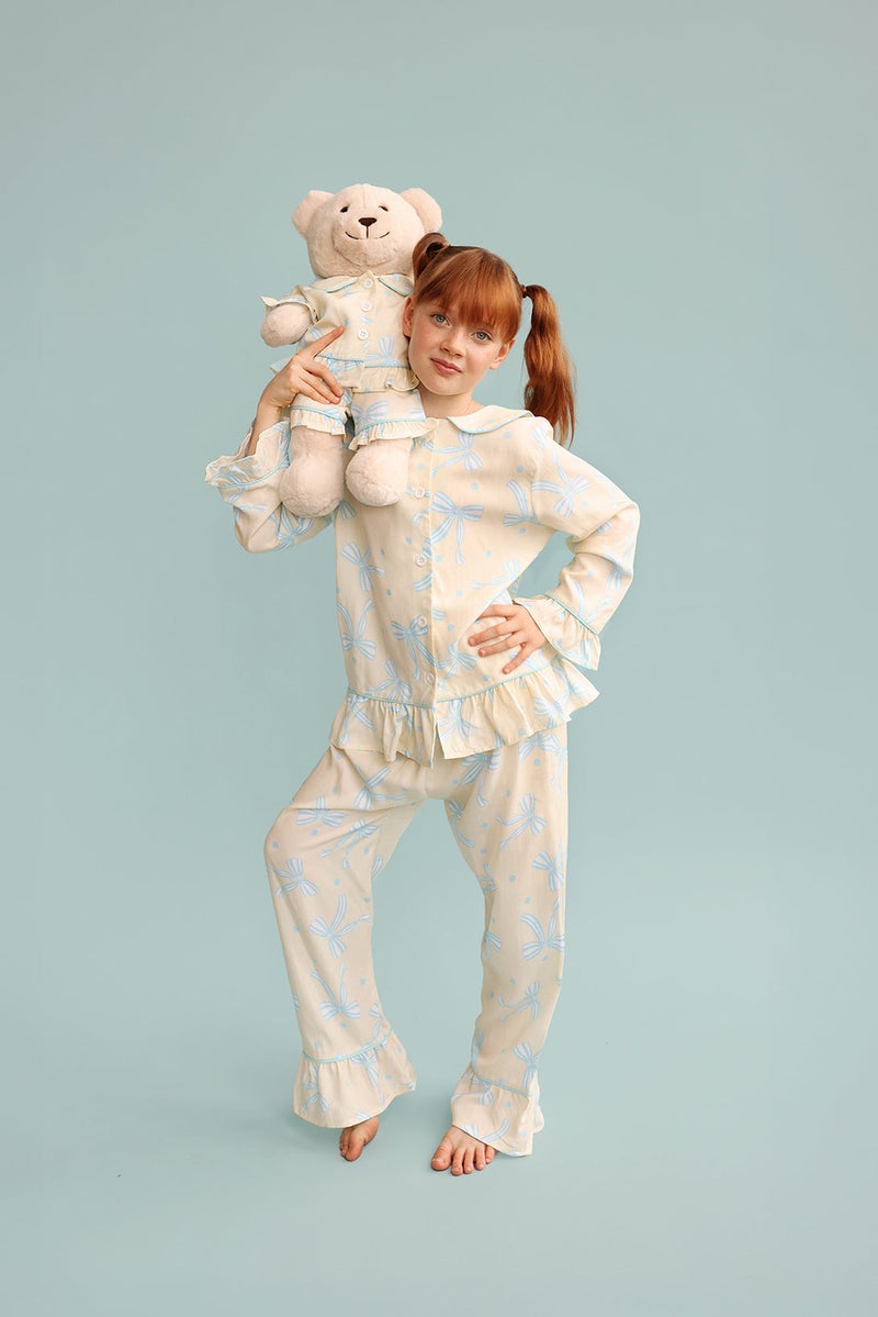 Luna Mia 'Sara' Pyjama Set With Matching Teddy Bear - Image 2