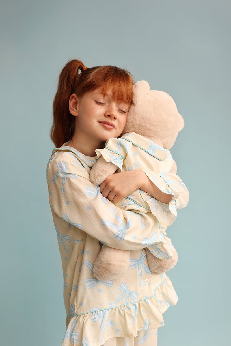 Luna Mia 'Sara' Pyjama Set With Matching Teddy Bear - Image 1