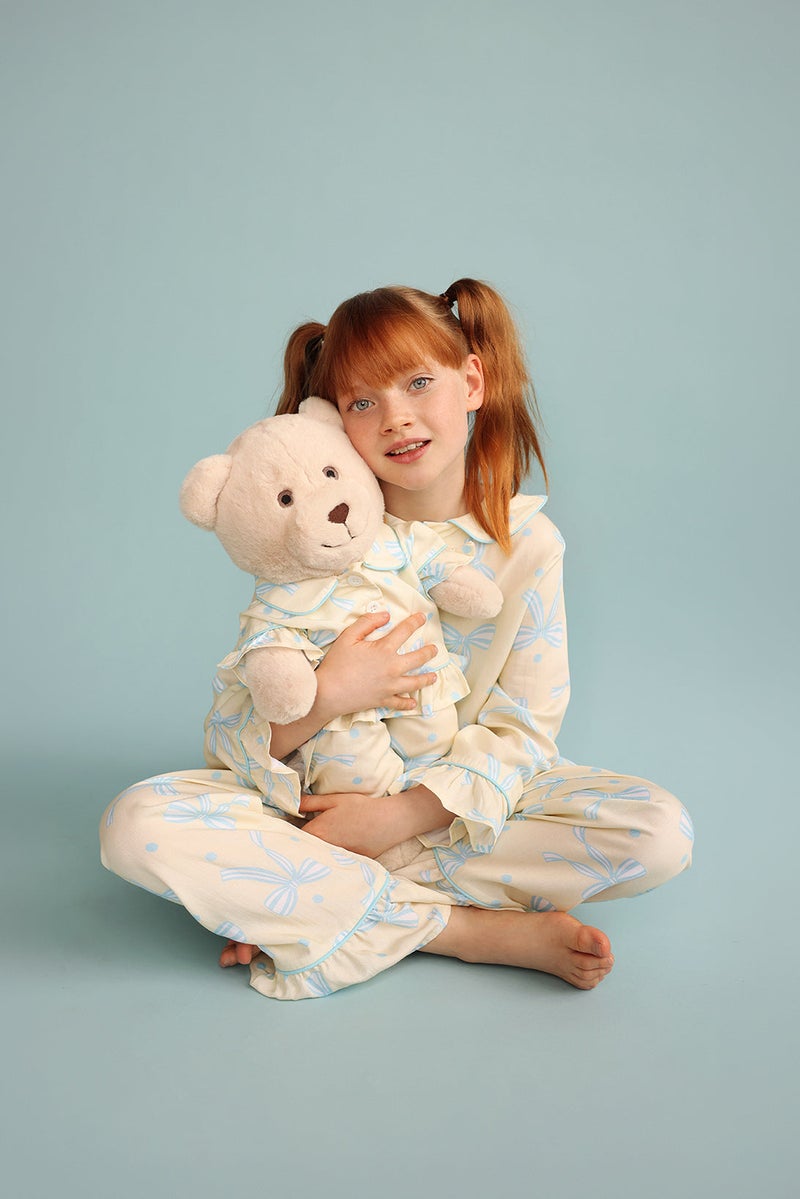 Luna Mia 'Sara' Pyjama Set With Matching Teddy Bear - Image 3