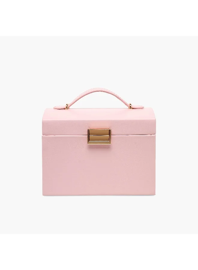 LIFESTYLE 3-Compartment Jewellery Organiser with Flap Closure - 18x14x13 cms