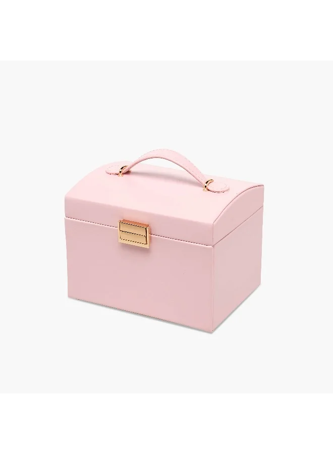 LIFESTYLE 3-Compartment Jewellery Organiser with Flap Closure - 18x14x13 cms