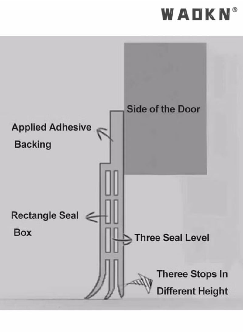 WAOKN - Adhesive Under Door Sweep Weather Stripping Soundproof Rubber Bottom Seal with Wider Strong for Interior Exterior Doors Guard Against Drafts Dust Noise Animals (90cm Black) - Image 1