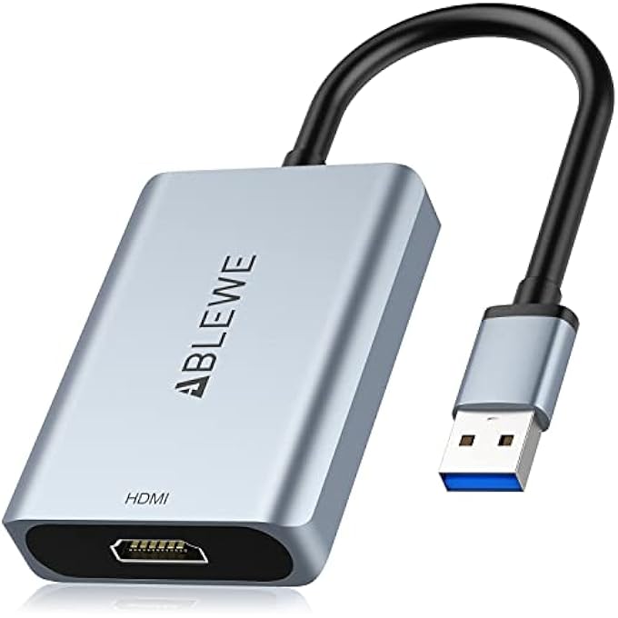 ABLEWE USB TO HDMI ADAPTER FOR MAC OS, ALUMINUM HDMI TO USB AUDIO VIDEO CONVERTER FOR PC LAPTOP PROJECTOR HDTV,SUPPORT MAC OS,WIN10/8.1/8/7,CHROME OS(NOT SUPPORT LINUX) - Image 1