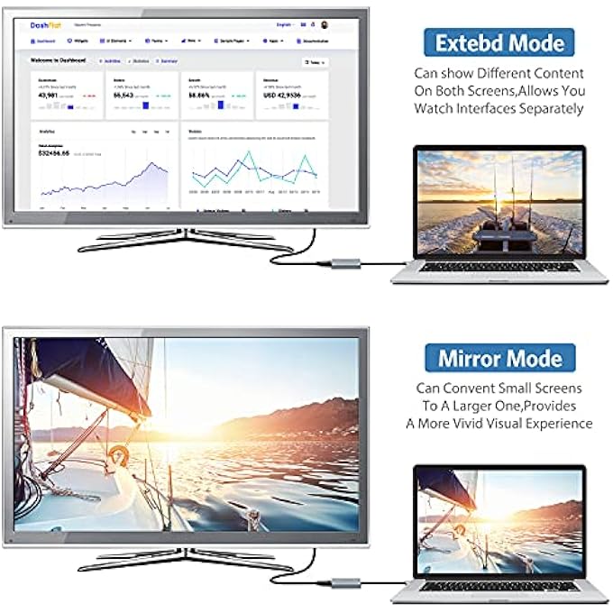 ABLEWE USB TO HDMI ADAPTER FOR MAC OS, ALUMINUM HDMI TO USB AUDIO VIDEO CONVERTER FOR PC LAPTOP PROJECTOR HDTV,SUPPORT MAC OS,WIN10/8.1/8/7,CHROME OS(NOT SUPPORT LINUX) - Image 3