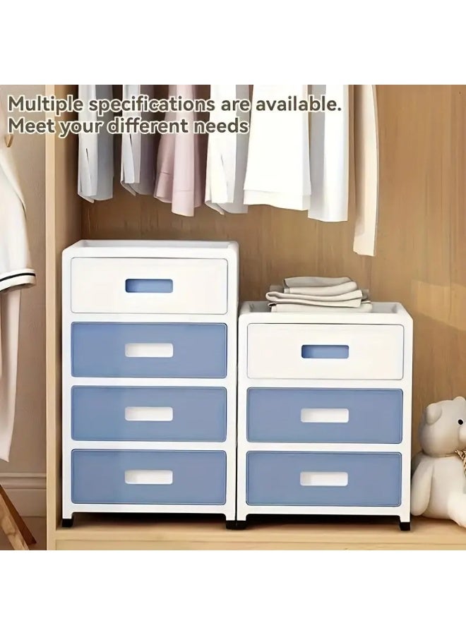 4 Layer Storage Cabinet Foldable Drawer Shelves Storage Drawer Organizer with Wheels for Living Room, Bathroom, kitchen, Bedroom - Image 3
