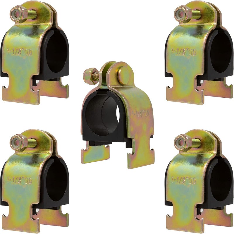 Metpure Rubber Cushion Strut Clamp 1" NOM (1-1/8" OD) for Mounting Copper Piping, PEX Pipe, CVPC Tubing - 5 Pack - Image 1