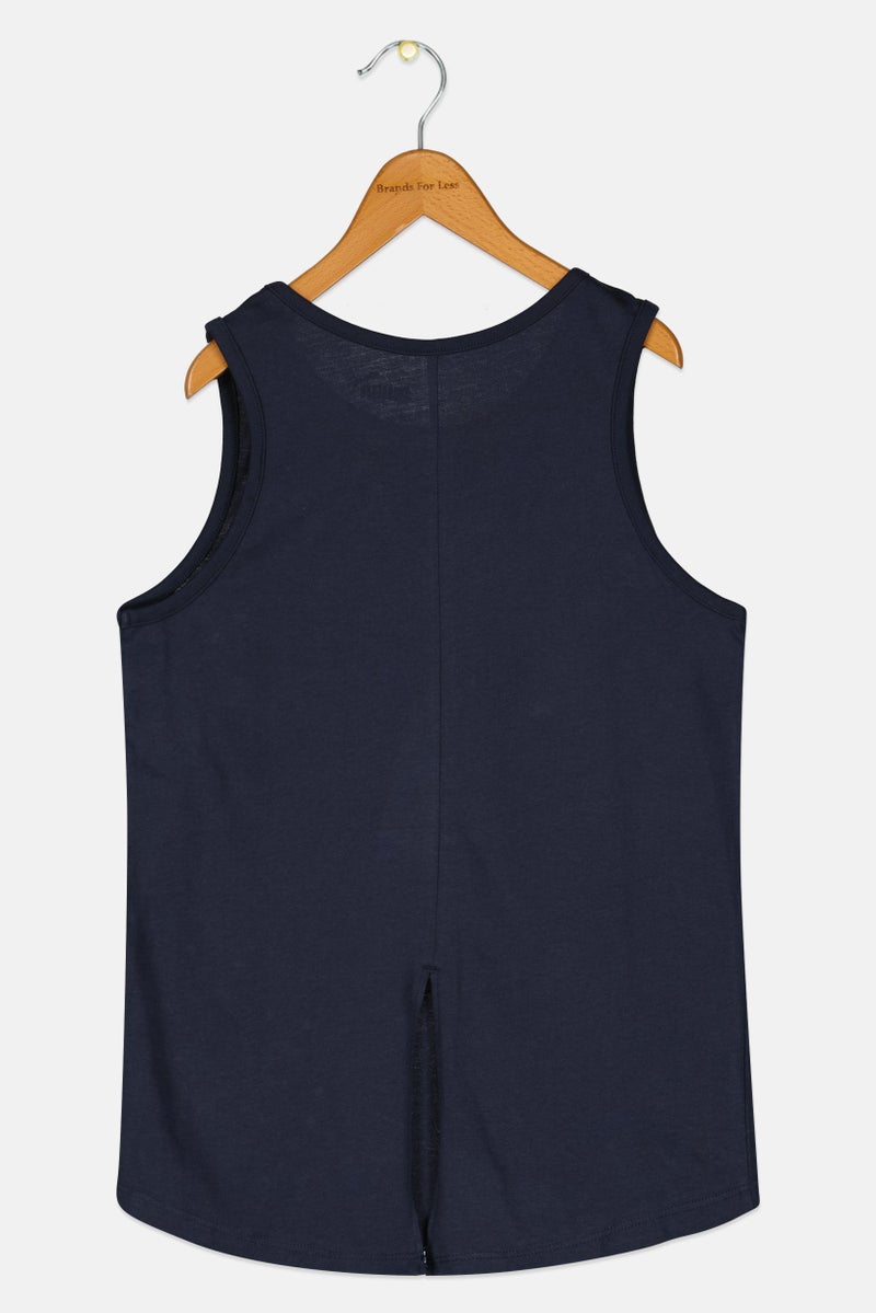 PUMA Kid Girls Sportswear Fit Short Sleeve Training Tank Top, Navy - Image 2