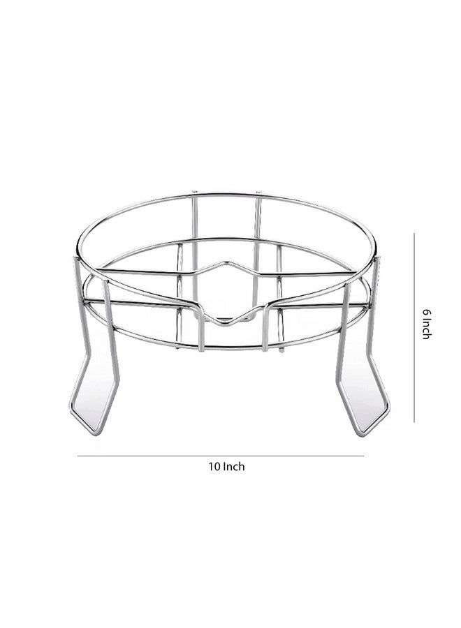 Kavid Heavy Stainless Steel Chrome Plated Fancy Water Matka And Pot Stand (Silver, Standard), Step Shelf - Countertop - Image 4