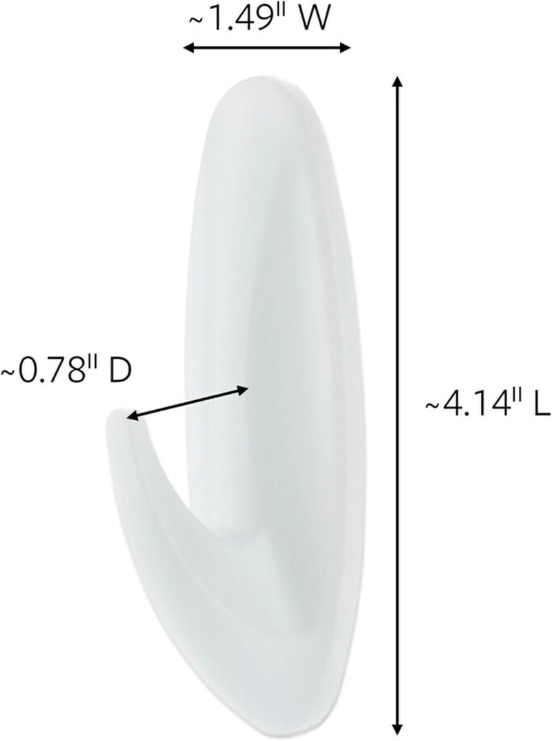 Command Bath Designer Large Hook | Holds 2.2 kg each hook| White color | Water-Resistant Strips | Organize | Decoration | No Tools | Holds Strongly | Damage-Free Hanging | 1 Hook+2 Strips/pack - Image 2