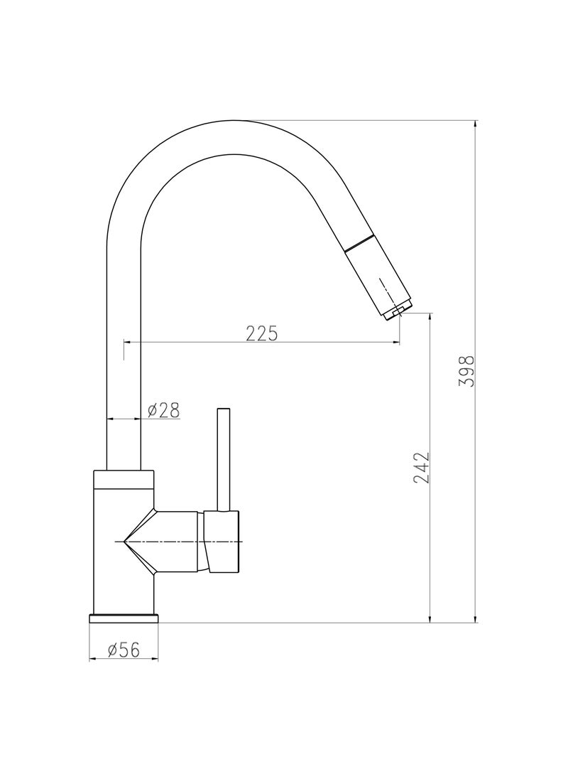 HESANIT HESANIT Pull Out Sprayer Kitchen Sink Faucet Mixer Chrome - 6931C  - Image 4