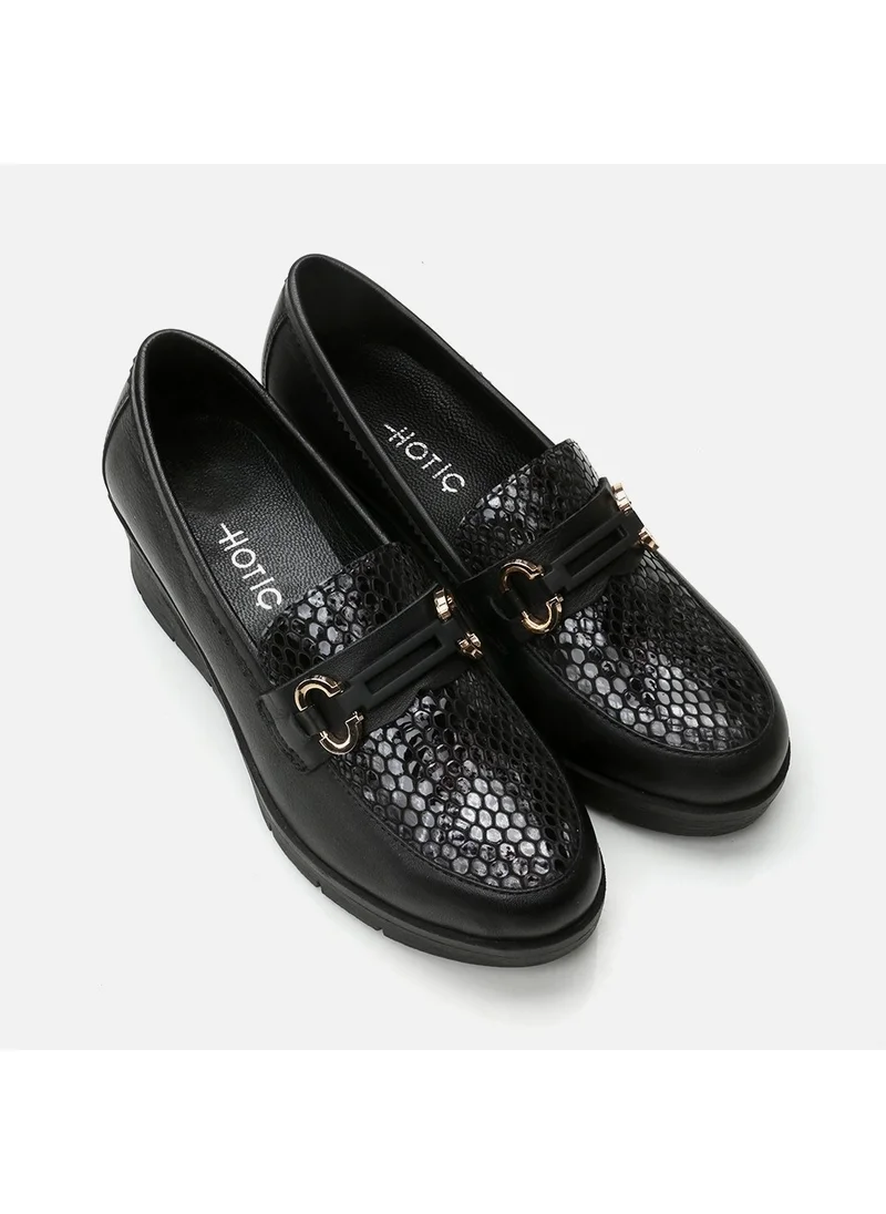 Hotiç 01AYH291260A125 GENUINE Leather Black Women's Loafer