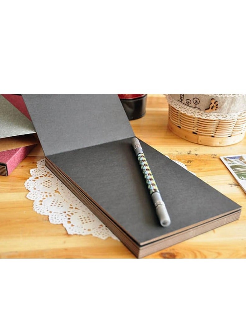 Rubik Scrapbook Photo Album, Kraft Paper Scrapbooking 14 Sheets / 28 Pages DIY Blank Creative Diary for Birthday Anniversary (Black/Brown)  - Image 2