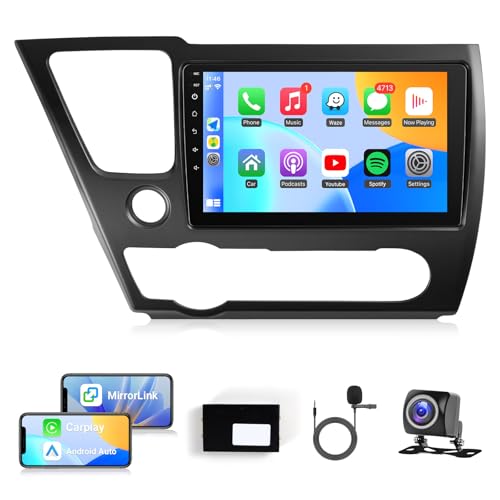 Naifay Android Car Radio for Honda Civic (Non-J.B.L Version) 2013 2014 2015 2016 2017 Stereo with CarPlay Android Auto, 9inch Touch Screen for Civic Car Stereo Bluetooth GPS WiFi SWC+MIC Can Bus - Image 1