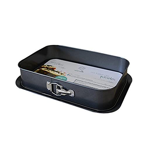 meleg otthon Springform Pan Cheesecake Pan Leakproof Cake Pan Bakeware Rectangle Nonstick Removable Bottom Black 10.6"D x 15.4"W x 3"H - Image 1