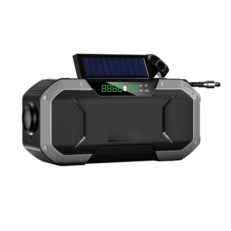 Portable Hand Crank Radio Multifunction IPX6 Waterproof Outdoor Emergency FM Radio BT Speaker with LED Light - Image 1