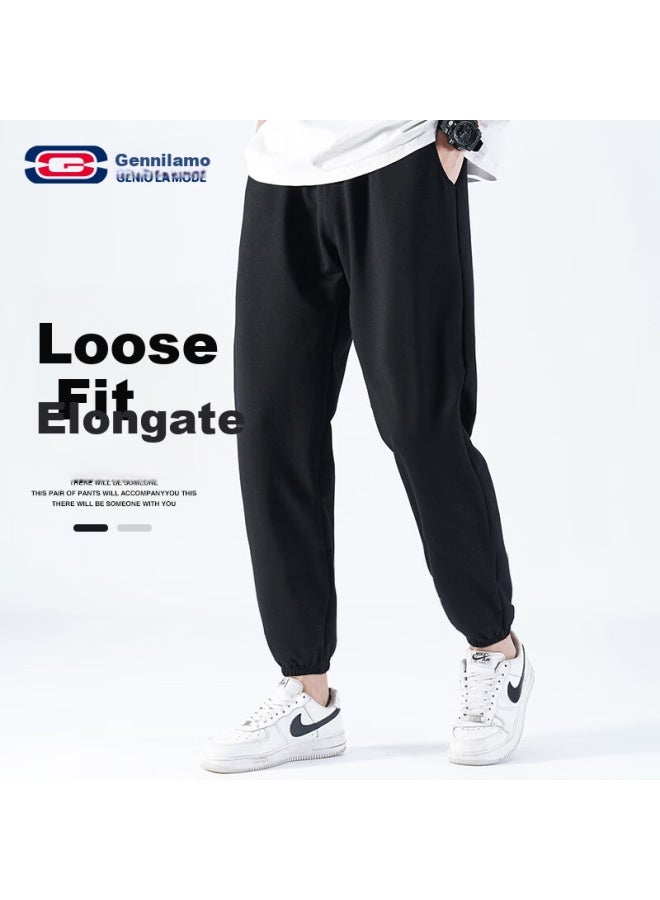 Geniolamode Men's Casual Pants Solid Color Drawstring Home Wear Basic Casual Daily All-match Men's Pants - Image 1