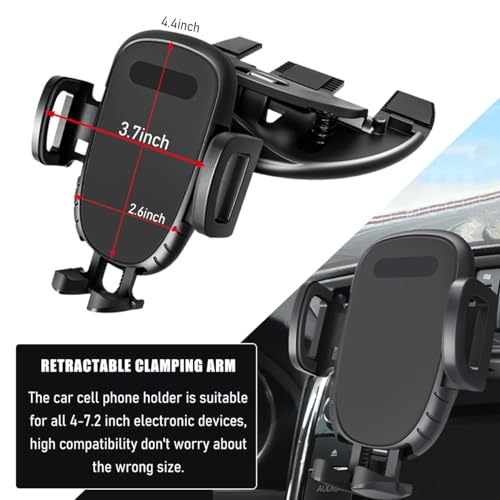 Gasedin Car Phone Holder for CD Slot, Magnetic or One Button Release Hands Free Car Phone Holder, Silicone Pad Protection and 360° Rotation Cell Phone Mount, Car Accessories - Image 2
