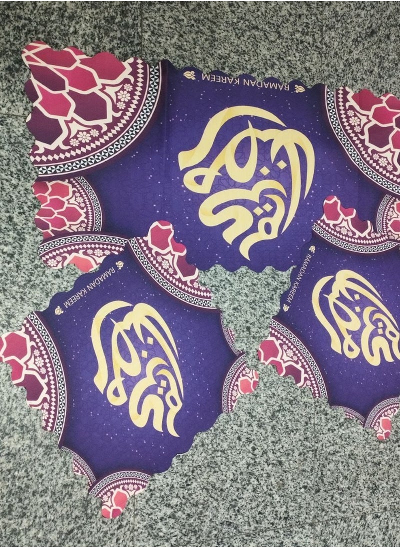 Generic - Runner Ramadan table + 2 small tattouka tablecloths, set of 3 pieces, consisting of Runner, size 90 * 45, 2 tattoukas, size 45 * 45, Ramadan, high-quality materials - Image 1