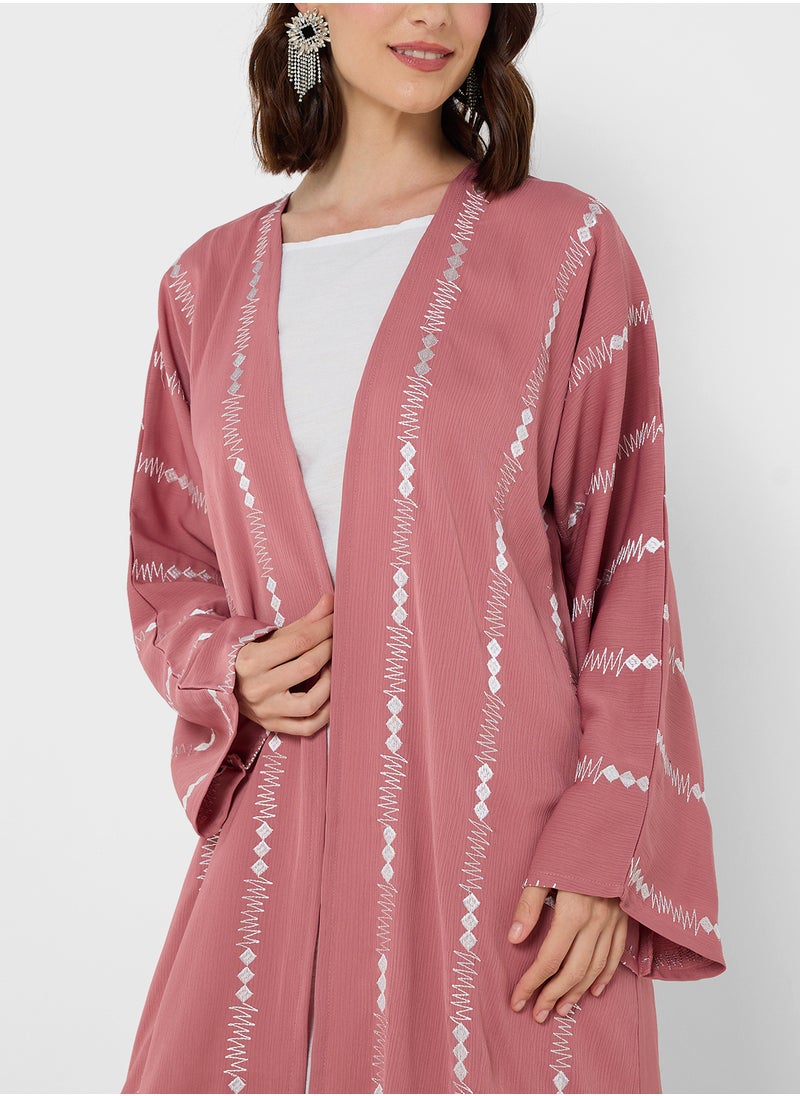Khizana Print Detail Abaya With Sheila  - Image 3