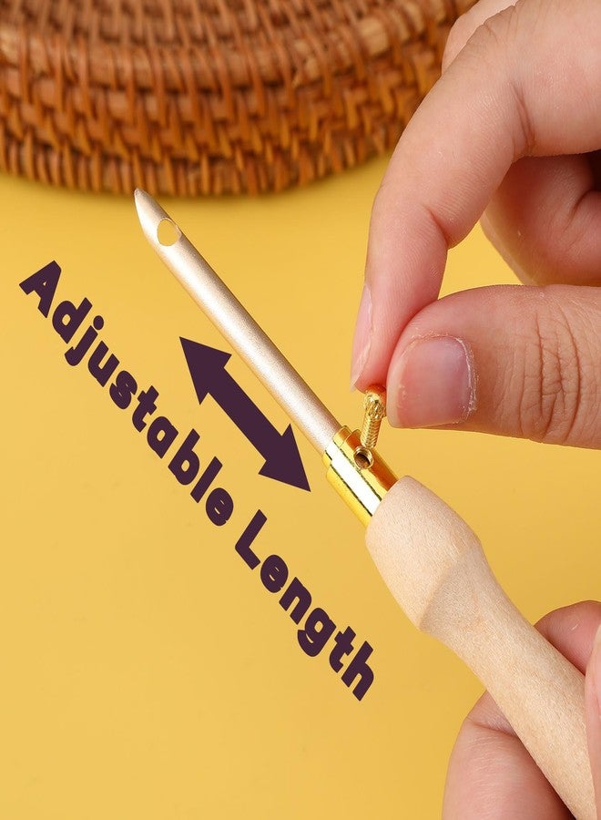 AUGSUN 13Pcs Punch Needle Kit, Punch Needle Tool Adjustable Punch Needle Embroidery Kits Wooden Handle Embroidery Pen for Embroidery Floss Cross Stitching Beginner - Image 5