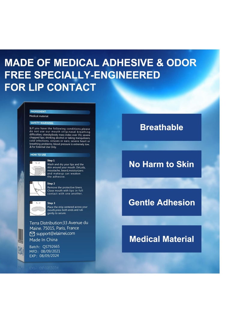 سيوسي شرائط النوم ، شرائط الفم ، شرائط الفم المطورة المضادة للشخير لتنفس أفضل للأنف ، تنفس أقل في الفم والشخير ، النوم الليلي المحسن للرجال والنساء (90 قطعة) - Image 3