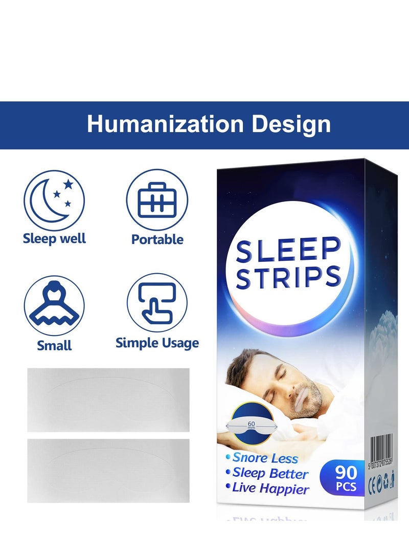 سيوسي شرائط النوم ، شرائط الفم ، شرائط الفم المطورة المضادة للشخير لتنفس أفضل للأنف ، تنفس أقل في الفم والشخير ، النوم الليلي المحسن للرجال والنساء (90 قطعة) - Image 5
