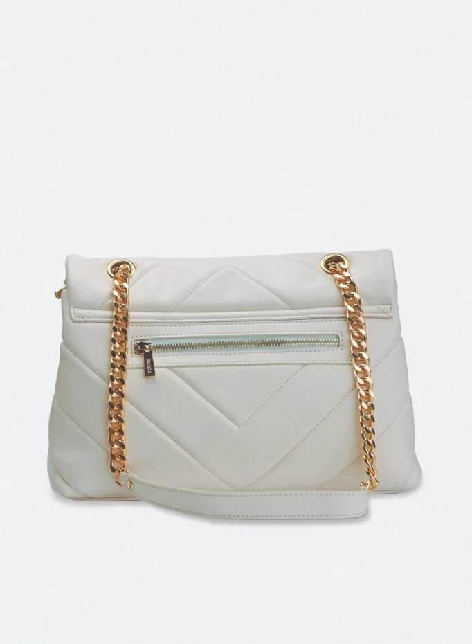 AMICA Adelina Quilted Leather Crossbody Bag for Women- White