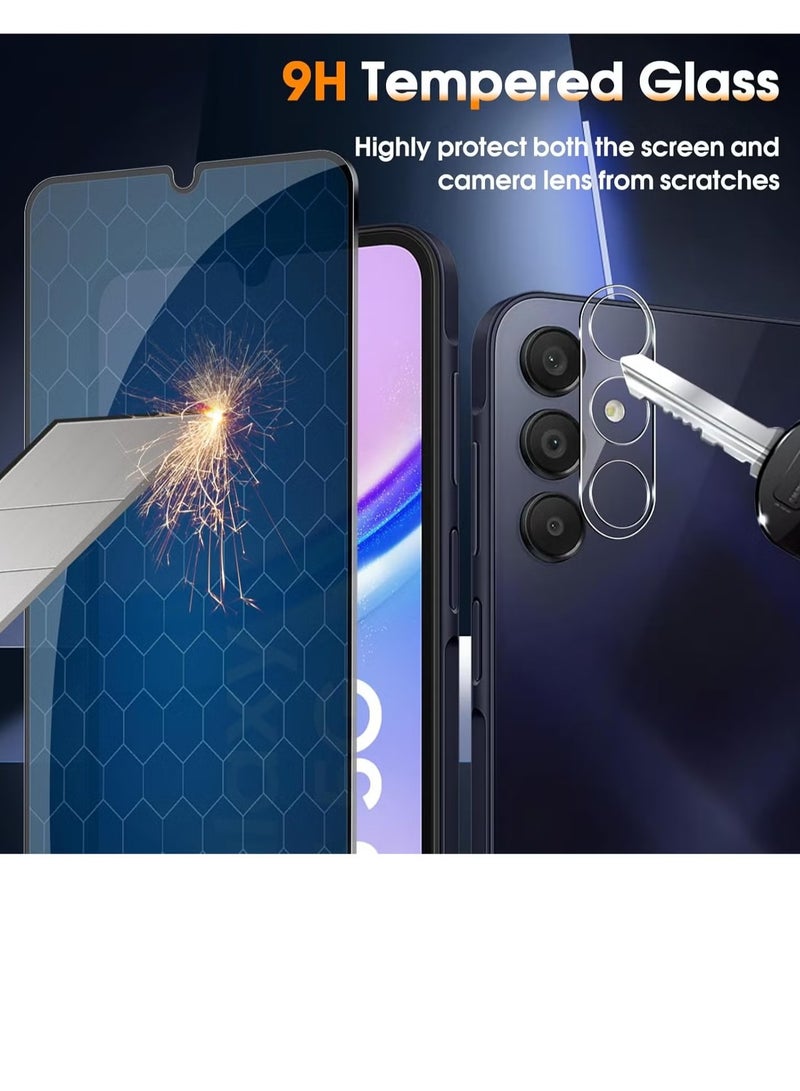JAJEEK Privacy Screen for Samsung Galaxy A15 – Tempered Glass, [2+2 Pieces] 9H Hardness Anti-Spy Screen Protector & Camera Protection Film, Anti-Scratch Privacy Protection for A15 - Image 2