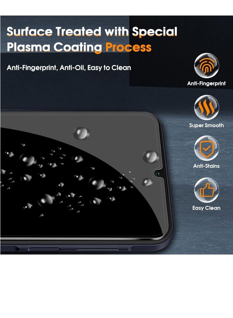 JAJEEK Privacy Screen for Samsung Galaxy A15 – Tempered Glass, [2+2 Pieces] 9H Hardness Anti-Spy Screen Protector & Camera Protection Film, Anti-Scratch Privacy Protection for A15 - Image 3