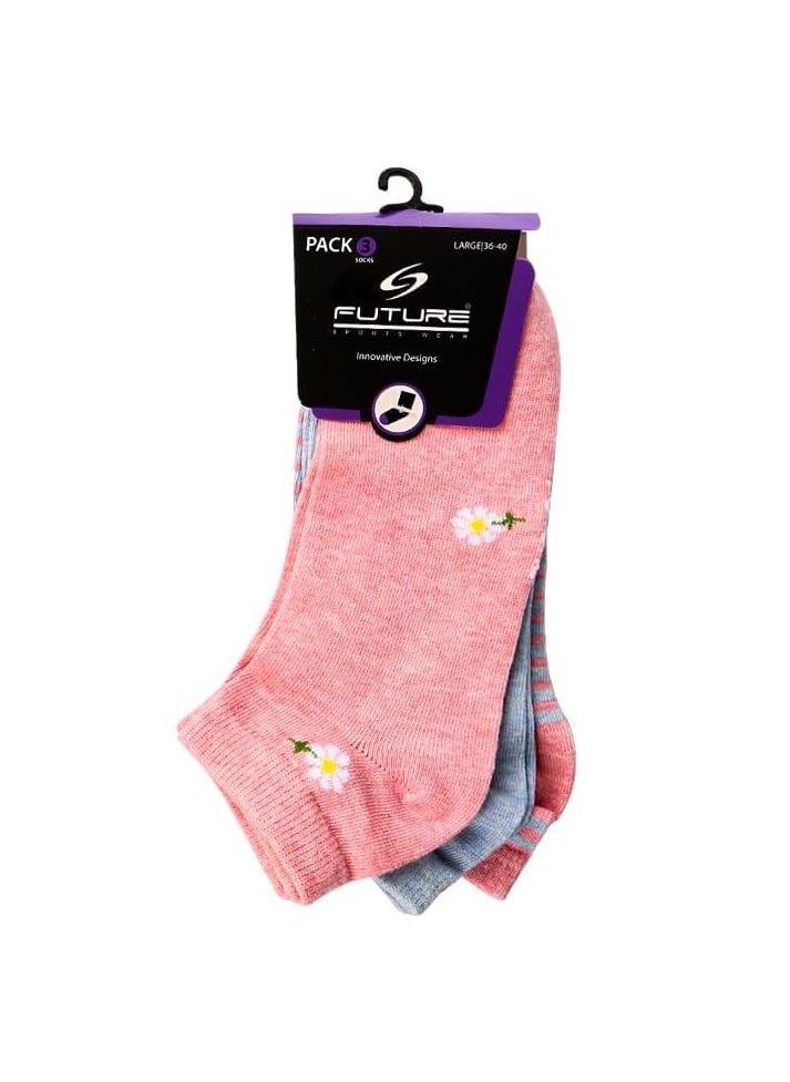 Future Future Socks Socket For Women Pack Of 3 Size 36-40 Multicolor  - Image 1