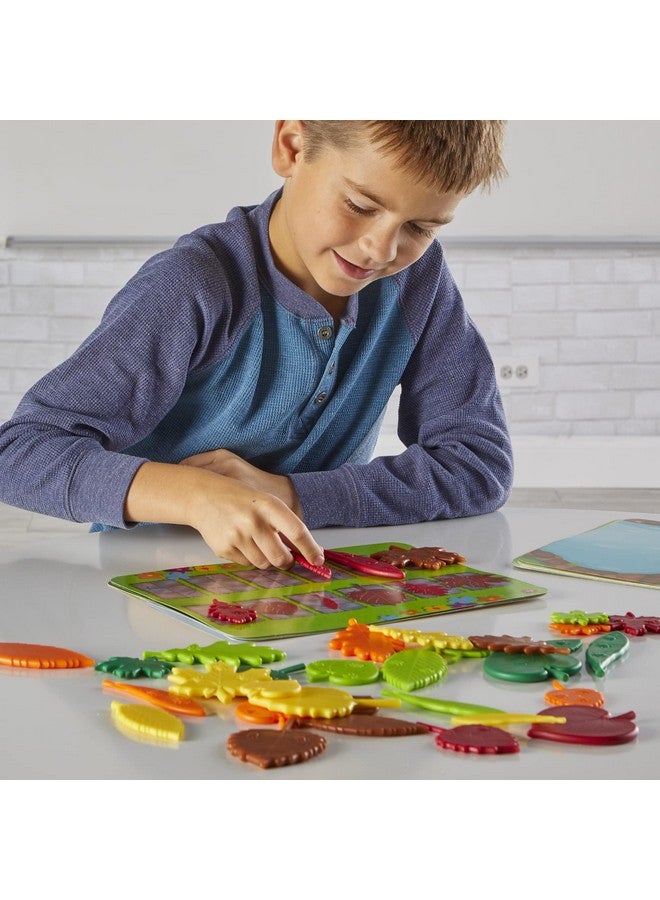 hand2mind hand2mind Sensory Leaves Math Activity Set, Pattern Play, Shape Puzzle, Pattern Blocks Cards, Math Counters, Sorting Toy, Shapes for Toddlers, Counting Toy, Kindergarten Learning Activities - Image 2