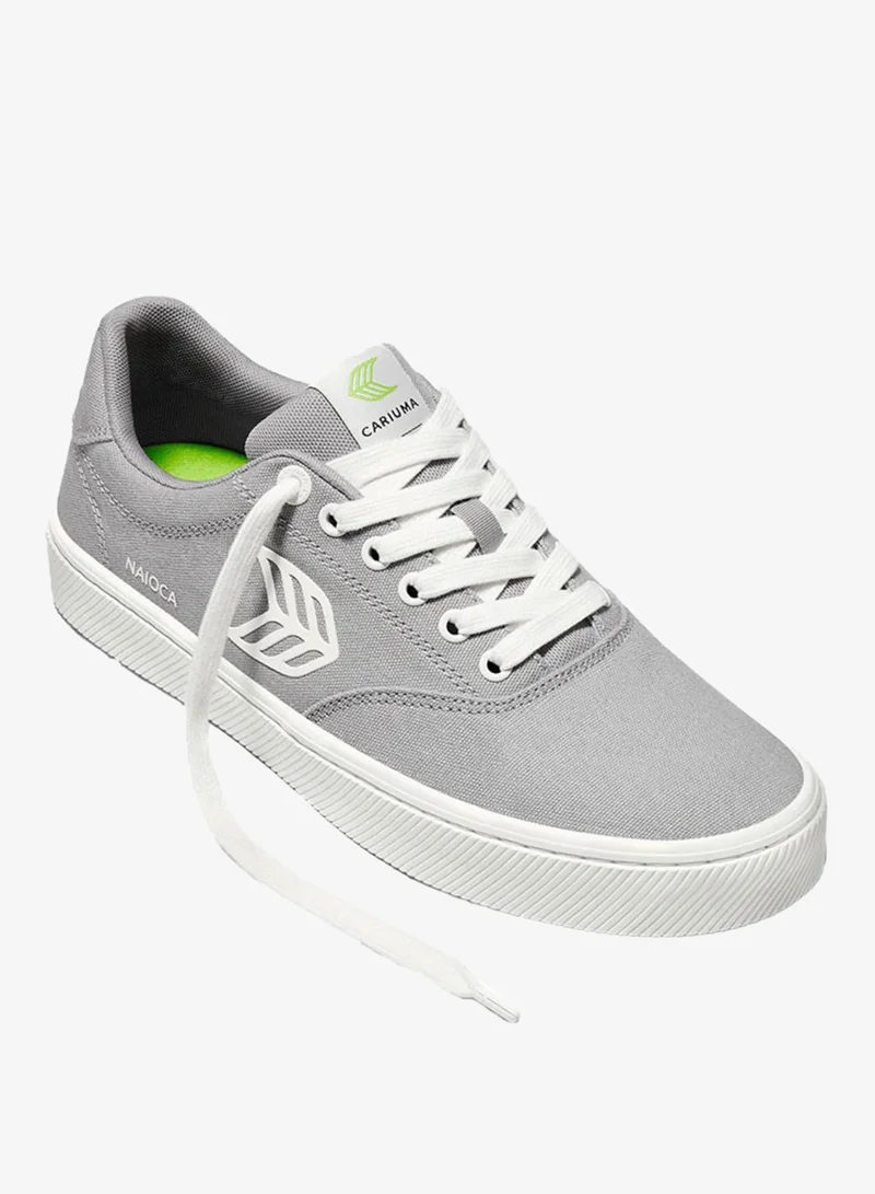 كاريوما NAIOCA Light Grey Canvas Off-White Logo Sneaker