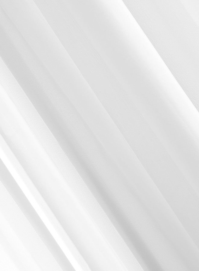 No. 918 Emily Sheer Voile Grommet Curtain Panel, 59" x 84", White - Image 3