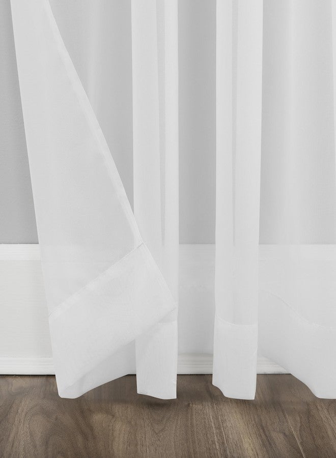 No. 918 Emily Sheer Voile Grommet Curtain Panel, 59" x 84", White - Image 4
