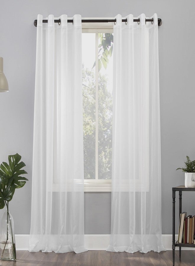 No. 918 Emily Sheer Voile Grommet Curtain Panel, 59" x 84", White - Image 1