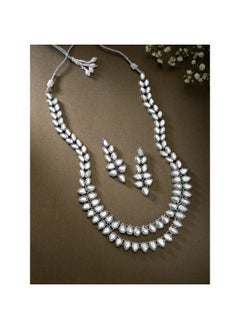 PEORA Peora Silver Plated Kundan Long Necklace Set with Earrings Gift for Women Girls  - Image 2