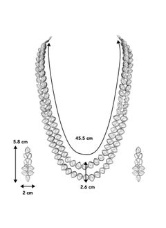 PEORA Peora Silver Plated Kundan Long Necklace Set with Earrings Gift for Women Girls  - Image 4