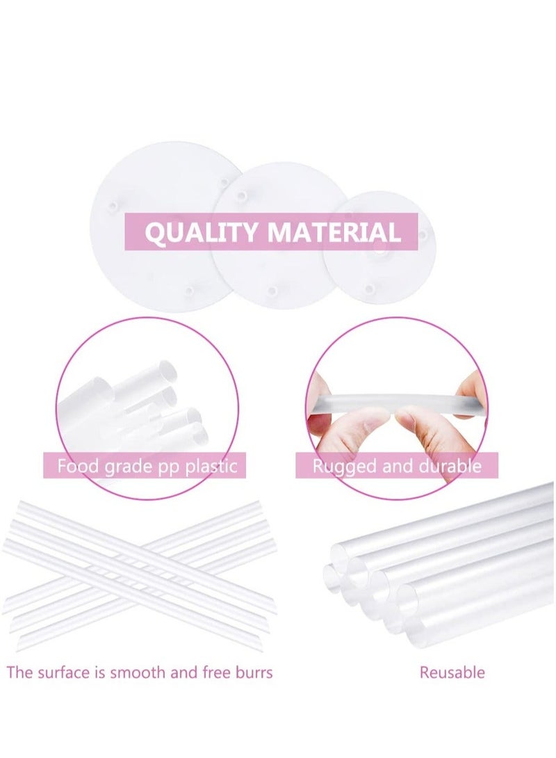 Multi Layer Cake Supports Set with 9 Pieces Cake Dowels Rods for Tiered Cake, 3 Tier Cake Separator Plates Cake Stand Holder for Wedding Cake Construction and Stacking - Image 5