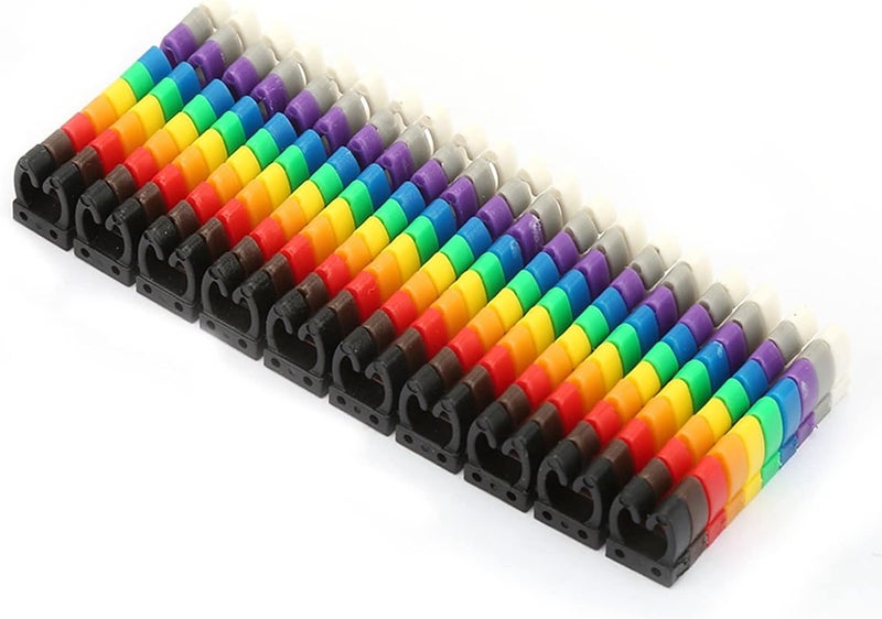 100PCS Colorful Cable Markers Wire Number Tubes Digital Tube Labels 4MM 4 Square - Image 1