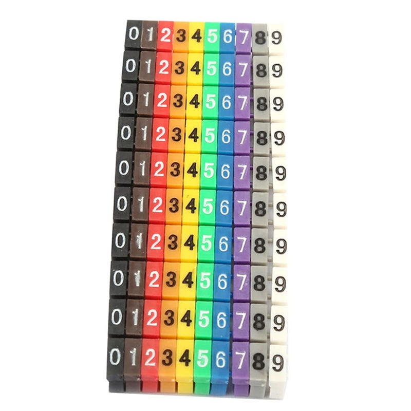 100PCS Colorful Cable Markers Wire Number Tubes Digital Tube Labels 4MM 4 Square - Image 5