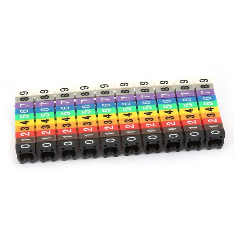 100PCS Colorful Cable Markers Wire Number Tubes Digital Tube Labels 4MM 4 Square - Image 3