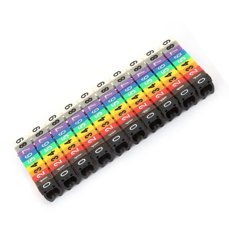 100PCS Colorful Cable Markers Wire Number Tubes Digital Tube Labels 4MM 4 Square - Image 4