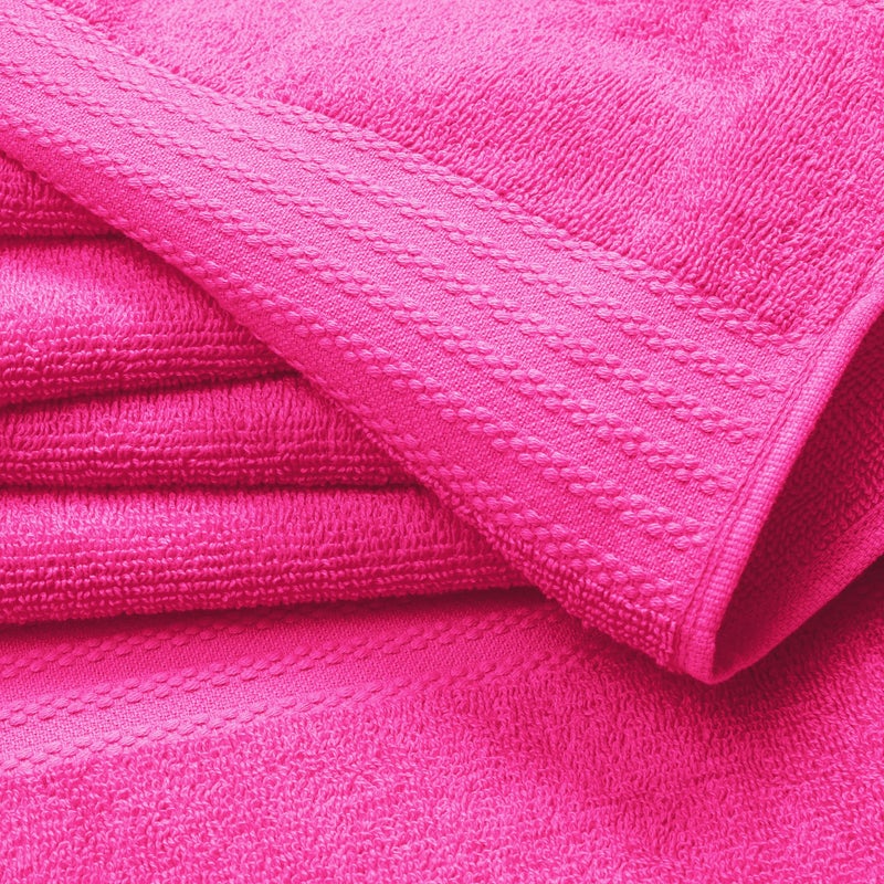 GLAMBURG Premium Cotton Oversized 2 Pack Bath Sheet 35x70-100% Pure Cotton - Ideal for Everyday use - Ultra Soft & Highly Absorbent - Machine Washable - Hot Pink - Image 2