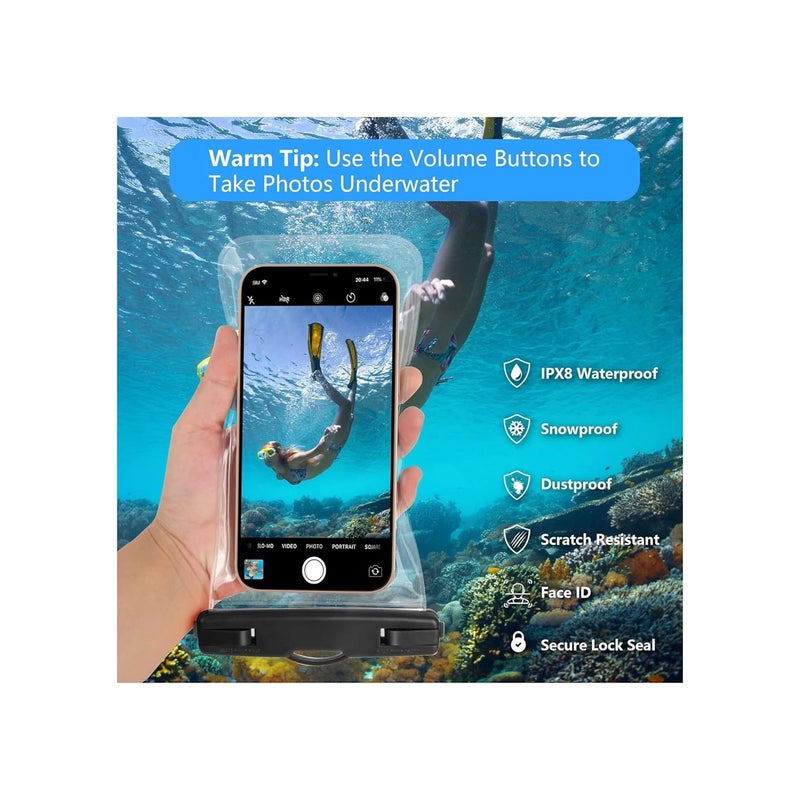 TARAVEE Waterproof Phone Pouch, IPX8 Universal Waterproof Phone Case Dry Bag with Lanyard for iPhone 14 13 12 11 Pro Max XR X XS SE 8 Plus Samsung S23 S22 Ultra S21 S10 S9 up to 7"(Multicolor) - Image 3